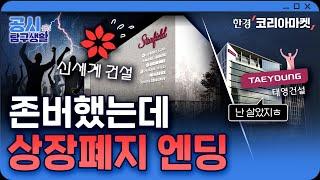 상장폐지 앞 엇갈린 운명...태영은 웃고 신세계는 울었다｜공시 탐구생활