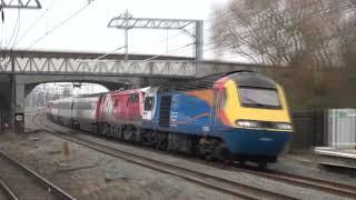 Mixed HST, Class 91 and Class 90 Test Train passing Bedford