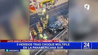 SJM: Panamericana sur permaneció bloqueada tras accidente que dejó cinco heridos