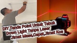 Diy Cara Tanda Point Lampu Down Light Pada Siling Kapor Tanpa Laser| Jimat Mas| Jimat Kos