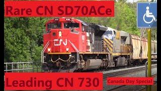 Rare CN SD70ACe on CN 730 (Canada Day Special - With trainboy647)