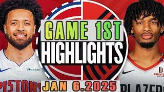 Detroit Pistons Vs Portland Trail Blazers Game 1st Highlights Jan 06,2025 NBA Season 2024-25