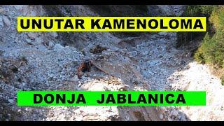 Kamenolom Donja Jablanica. Detaljan snimak u niskom letu. 4K dron.