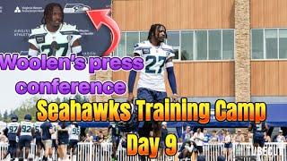 Seahawks Training Camp Day 9 & Riq Woolen’s Press Conference.