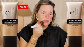 NEW ELF SOFT GLAM FOUNDATION | WEAR TEST ON OILY SKIN WITH ROSACEA | Casey Holmes