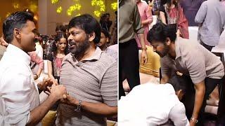 Dhanush Touches Chiranjeevi Feet @ Kuberaa Movie Success Meet