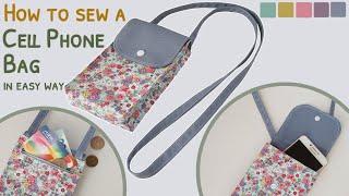 How to sew a cell phone bag in  easy way | diy smartphone pouch | easy cell phone pouch making