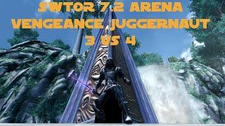 SWTOR PvP 7.2 Arena 4v4 | 2023 lvl 80 - Vengeance Juggernaut - Corellia Arena - 3 vs 4