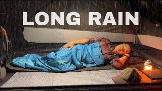 Long Heavy Rain Camping || Solo Camping in Very Long Rain