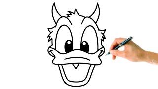 How To Draw Donald Duck for Halloween   Easy tutorial for kids step-by-step