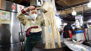 Famous Korean traditional noodles and bibimbap! Professional female chef!! / Korean Street Food