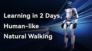 Learning in 2 Days, Human-Like Natural Walking