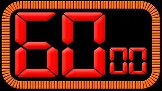 60-Second Digital Countdown Timer With Reading Numbers | 60 to 0 Countdown | Numbers 60 to 0