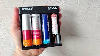 Review charger XTAR MX4 - 4 slots, type C and from ААА to 21700