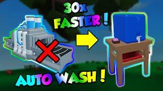 How to AUTO WASH CROP FAST Without Industrial Washing Station! *30X FASTER* Roblox Sky Block