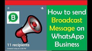 How to send broadcast message on WhatsApp Business