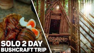 2-tägiger Solo-Bushcraft-Trip zu A-Frame-Unterstand, Bushcraft-Korb, Lagerfeuer-Stativ