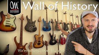 The Mayones Guitar wall of History 1981-2024