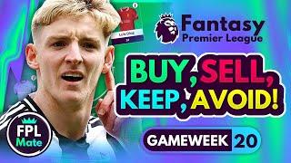 FPL GW20 TRANSFER TIPS! | Buy, Sell, Keep & Avoid for Gameweek 20 | Top Picks Tier List 2024/25! ⭐