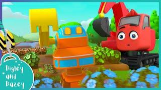  Robot Digger Returns  | NEW EPISODES | DIGLEY AND DAZEY | Construction Truck Cartoons for Kids