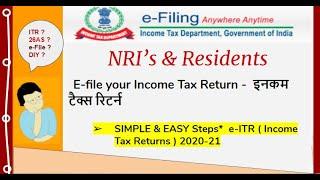 How to file Income Tax Return | incometaxindiaefiling | income tax efiling.gov.in | NRI & Residents