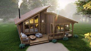 This Wooden Cabin is Absolutely Stunning...! Small House Ideas - 7x9 m (24'x30' ft)