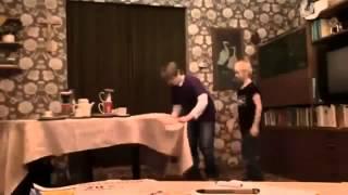 Sven and Michel Epic Tablecloth Magic Trick Fail!