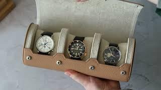 Watch Roll For 3 Watches in Beige