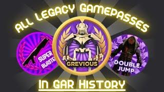 All Roblox GAR Legacy Gamepasses in GAR History!