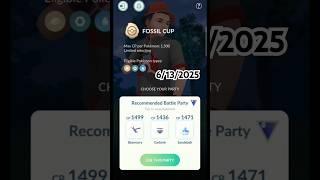 My Team For Fossil Cup In Pokemon Go Battle League 6/13/2025