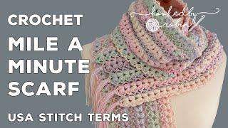 Crochet Puff Stitch Mile A Minute Scarf | Easy Crochet Scarf!