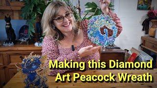 Making this gorgeous Diamond Art Peacock Wreath