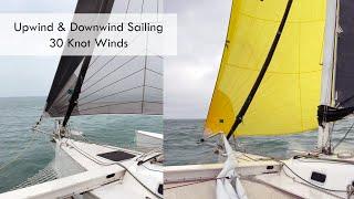 2 Minutes of Upwind and Downwind Sailing on a Trimaran