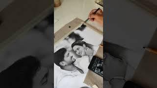 Couple portrait sketch in A3 size #sketch #portrait