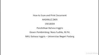 How to Scan and Print Document