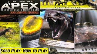 Solo Playthrough Showing How to Play APEX the Theropod Deck-Building Game