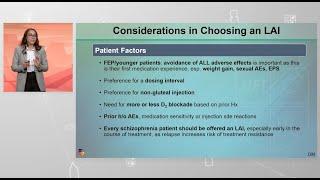 Considerations in Choosing an LAI - Patient Factors