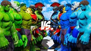 TEAM GREEN HULK  VS TEAM BLUE HULK - EPIC SUPERHEORES WAR