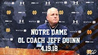 Notre Dame OL coach Jeff Quinn on how he's different than Harry Hiestand