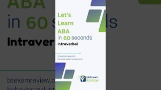 Intraverbal - Learn Applied Behavior Analysis in 60 Seconds | ABA Exam Review #rbtexam #bcbaexam