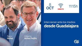  DIRECTO: Feijóo y Paco Núñez intervienen ante los medios desde Guadalajara