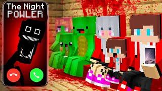 JJ and Mikey Family Got Call From The Scary Night Powler Dweller at Night in Minecraft - Maizen ?!