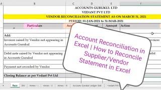 Account Reconciliation in Excel: How to Reconcile Supplier/Vendor Statement in Excel