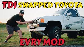 TDI SWAPPED TOYOTA WITH EVRY MOD! | SMOKE & BOOST SWITCH!