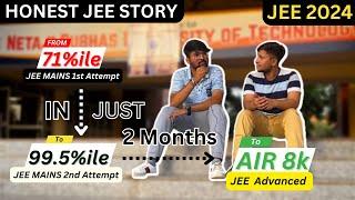 Honest JEE story | From 60/300 to 227/300 in #jeemains to AIR 8k in #jeeadvanced ft. Aaditya Aryan