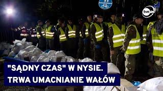 Mieszkańcy Nysy z pomocą WOT umacniają wały przeciwpowodziowe. O wszystkim przesądzą godziny @TVN24