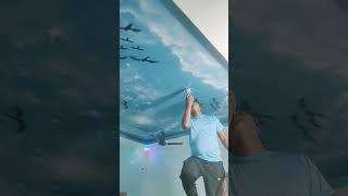 3d spray paint badal designs celling design ️#shorts #viral #trending