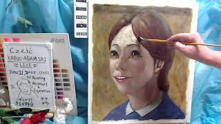 Oil painting  portrait day 5 op1502-5   [LIVE]--  "Contemporary art"