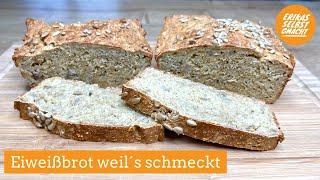 Eiweißbrot mit Quark und Haferflocken