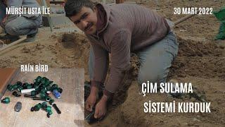 Bahçede çim sulama sistemi/ fıskiye çalışması yaptık.